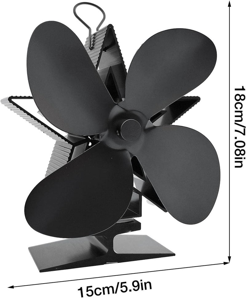 woobles Stove Fan | Christmas Four-Leaf Fireplace Fan Heat Powered,Silent Stove Red Thermoelectric Fan Christmas Star Gold Warm Air Fan for Wood Stoves - Image 4